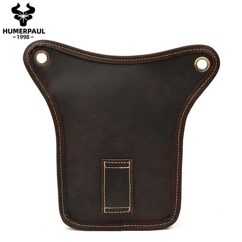 Humerpaul Men Leather Waist Bag Multifunctional Shoulder Bag