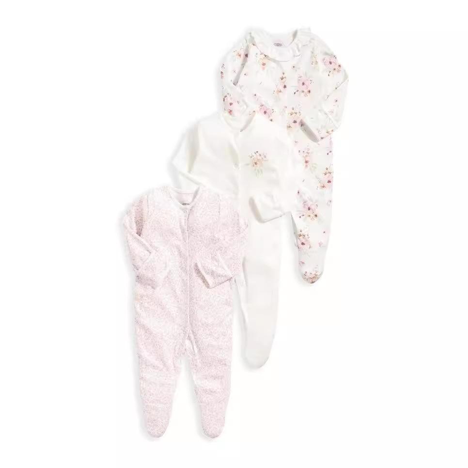 Spring & Autumn Baby Jumpsuit: Foot-Covering, Cotton Romper Pajamas for Newborn Boys & Girls