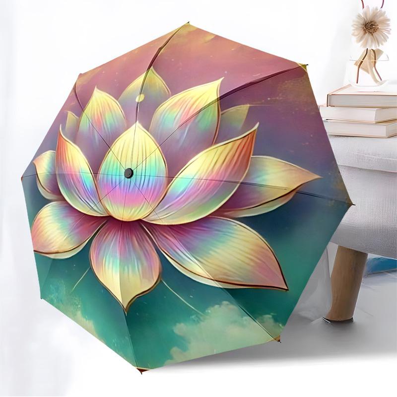 1pc Lotus Flower Mandala Automatic Open/Close Umbrella, Formal Events - Ideal Gift for Family or Friends, Outdoor Accessory yy251211119