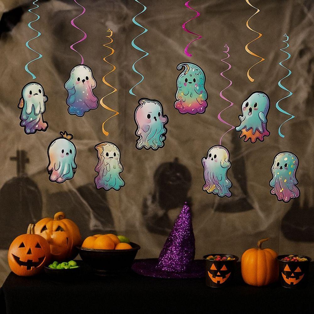 Paper Ghost Spiral Pendant Colorful Ghost Ceiling Decoration  Home Decoration