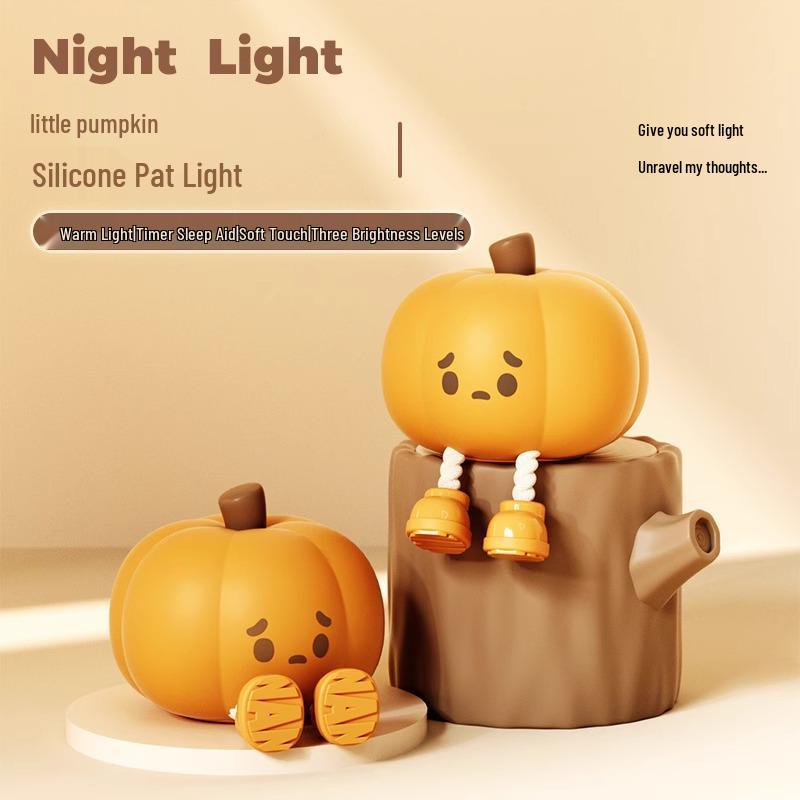 Cross-Border Halloween Pumpkin Silicone Night Lamp - Creative Tap Light for Ambiance