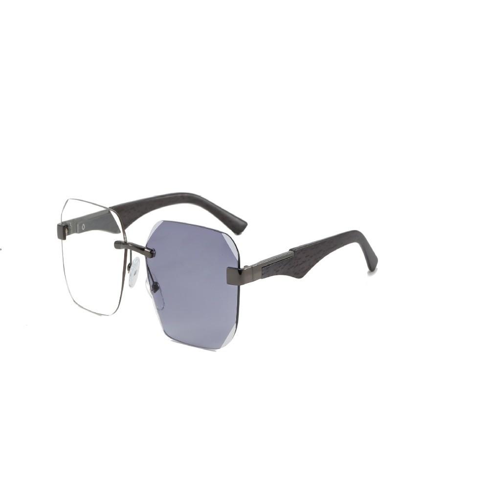 

UV Protection Wood Grain Sunglasses Ultra-Light Outdoor Street Photography Cycling Eyewear Scratch-Resistant Rimless Sun Glasses