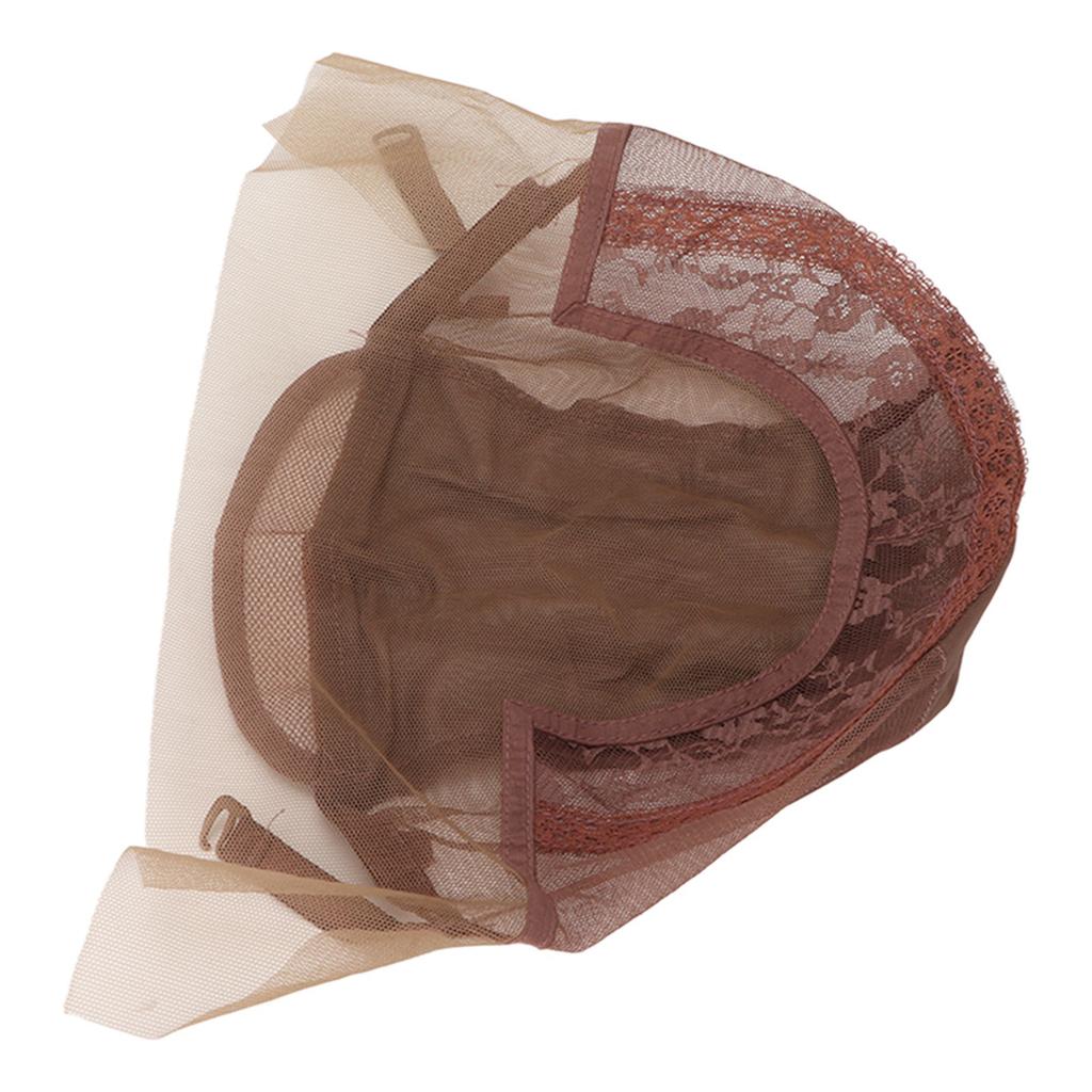 Wig Net Hairnet Lace Nylon Mesh U Part Adjustable Breathable Dark Brown for Performance