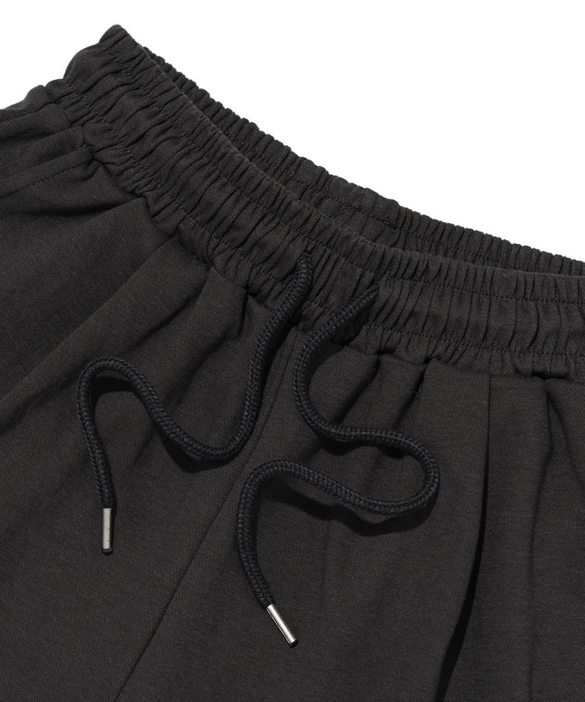 ANALOG MOOD Soft Plain Pintuck Cotton Shorts (Charcoal)
