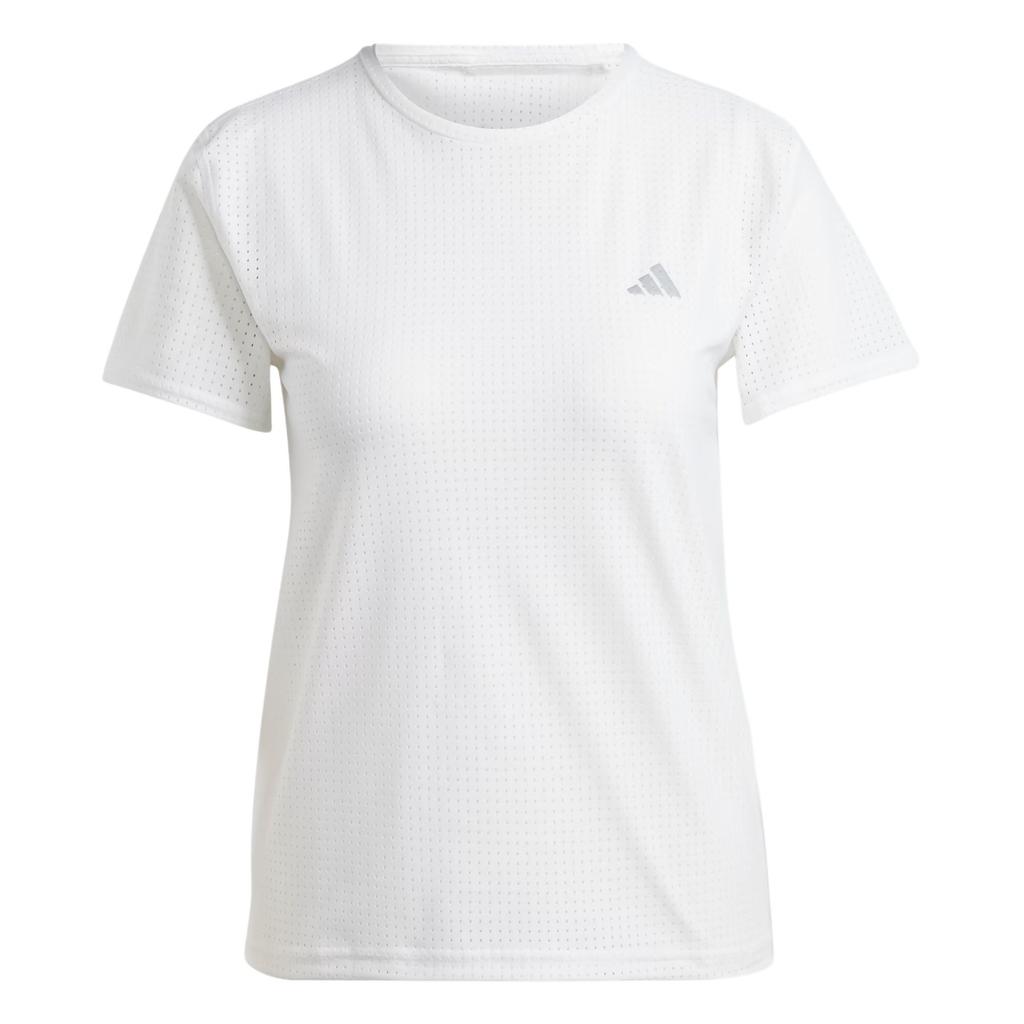 Adidas Logo Mesh Sports Short Sleeve T-Shirt Women Tops White HM4319