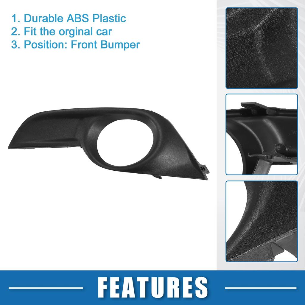 ABSOPRO Car Front Left Fog Light Grille Part Number Compatible with Nissan Altima Sedan and SDAP ABS Black Cover, 622573TA0B, S, SL, SV, SR,