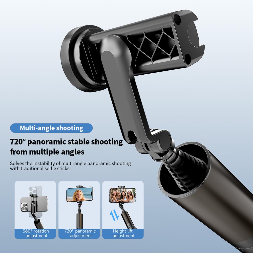 1.7M Portable Selfie Stick Tripod with Auto-Open Mechanism Bluetooth Remote Control Extendable Phone Holder for iPhone Android 7