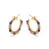 Earrings - LUXENTER - Aiel - Multicolored Crystal - 18 Ct Yellow Gold - Woman