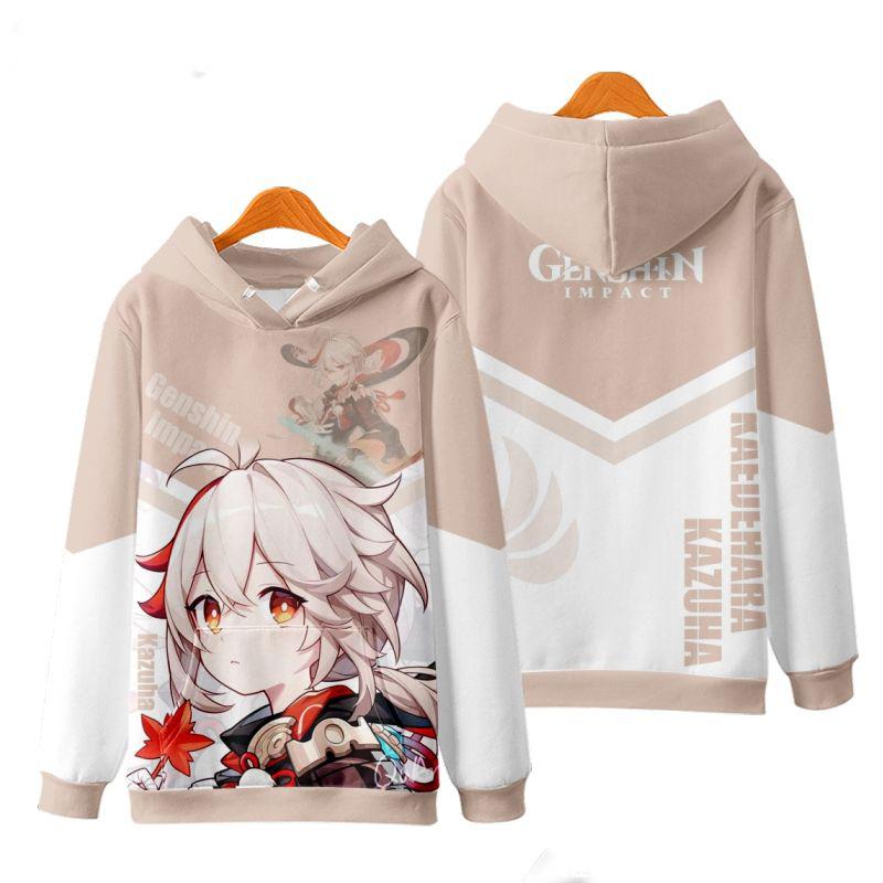 Game Genshin Impact Kazuha Cosplay Hoodies Male 3D Print Anime Sweatshirts Men Women Tracksuit Pullovers Coat Y2k Men's Clothing