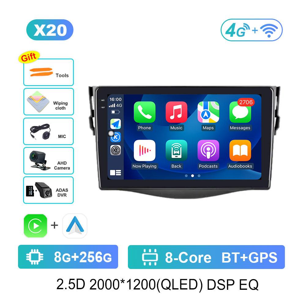 Car Video Multimedia Player DSP Stereo for Toyota RAV4 Rav 4 2005 - 2013  Android 14 GPS Navi WiFi IPS Screen 4G Bluetooth