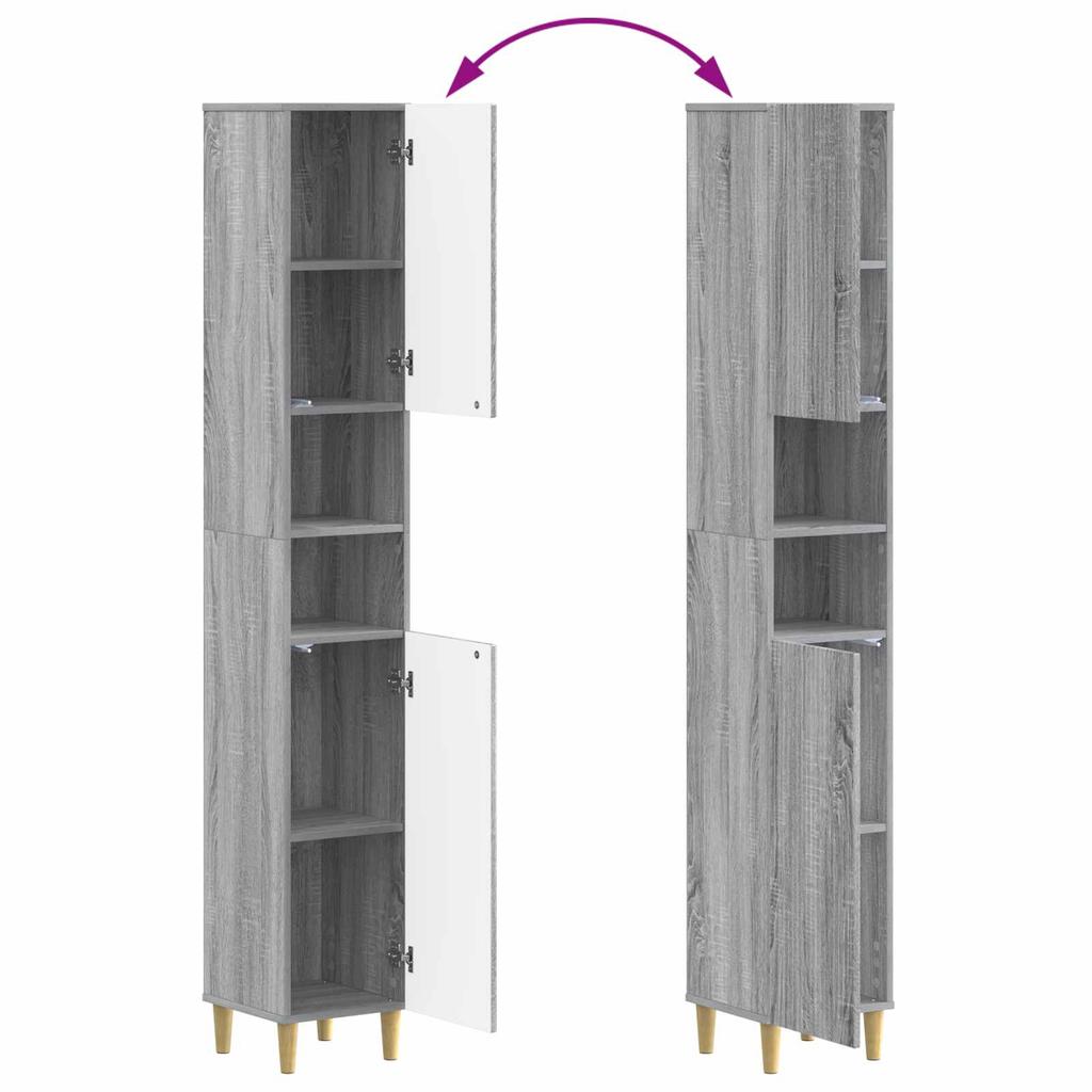 2 Piece Bathroom Cabinet Set ARNHEM Sonoma Gray
