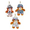 Plush Red Panda Keychain Denim Overalls Hat Stuffed Red Panda Key Ring Backpack Schoolbag Hanging Decoration Bag Charm Purse Pendant