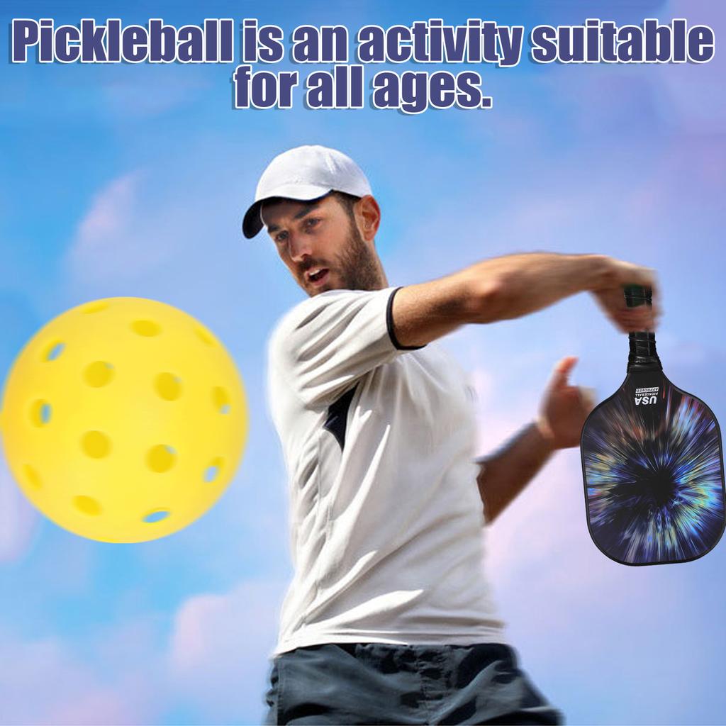 Fiberglas Pickleball Rackets Set Pickleball Paddle Set of 2 Rackets and 4 Pickleballs Balls