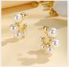 Vintage Pearl Hoop Earrings For Women, Waterproof Stainless Steel Fashion Hypoallergenic Girls Pearl Earrings