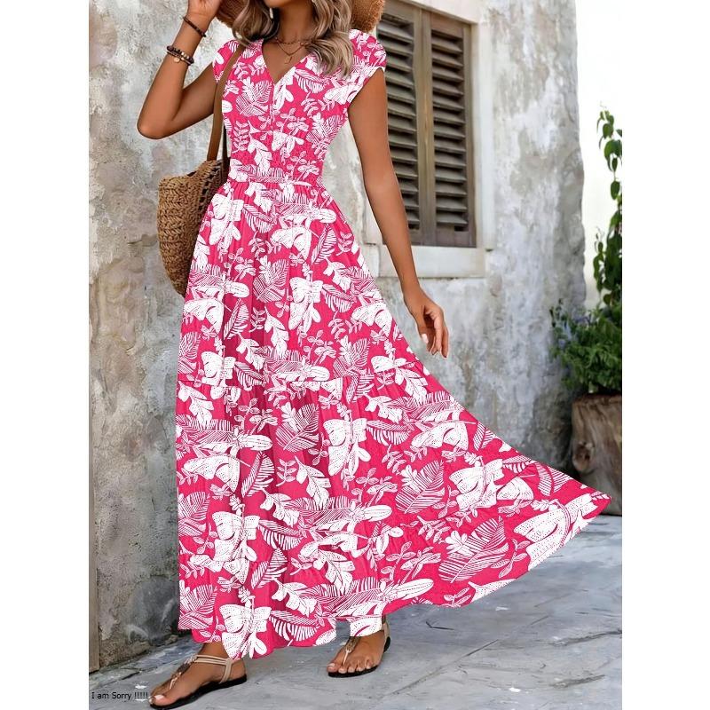 

BITCED Fashion Summer Spring Short Sleeve V-Neck Casual Dresses Unique design XXXXXL