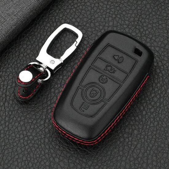 Premium Leather Car Key Fob Cover Case Bag For Ford Fusion EDGE Explorer F-150