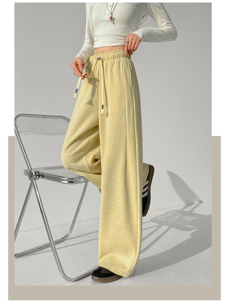 Damen-Sweatpants im amerikanischen Stil mit hoher Taille und weitem Bein - Frühjahrskollektion 2026, Petite Casual Fit
