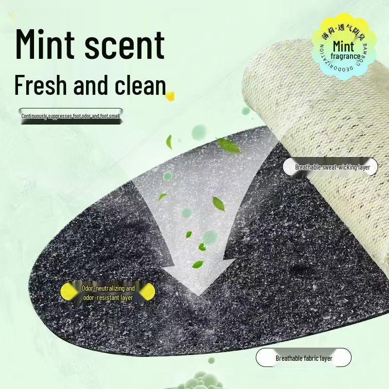 Nano Bamboo Charcoal Antibacterial Insoles - Deodorizing, Sweat-Absorbing, Anti-Mold, Breathable, All-Season.