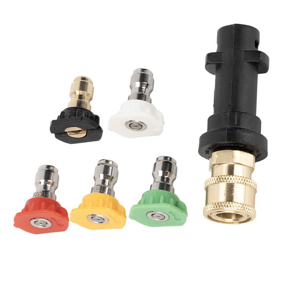 1/4 Quick Connect Pressure Washer Adapter Nozzle Tips Set Compatible With Karcher- K2 K3 K4 K5 K6 K7- High Pressure Cleaner Tool