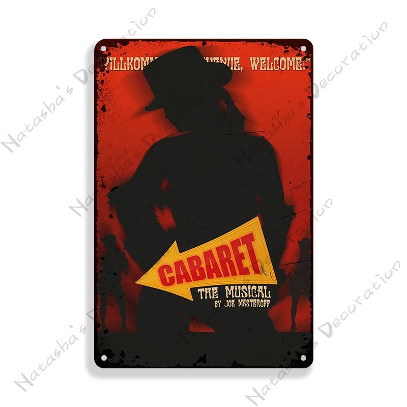 Cabaret Poster Music Movie Metal Sign Decorative Plate Home Restaurant Bar Club Wall Decor Vintage Metal Poster Industrial Decor