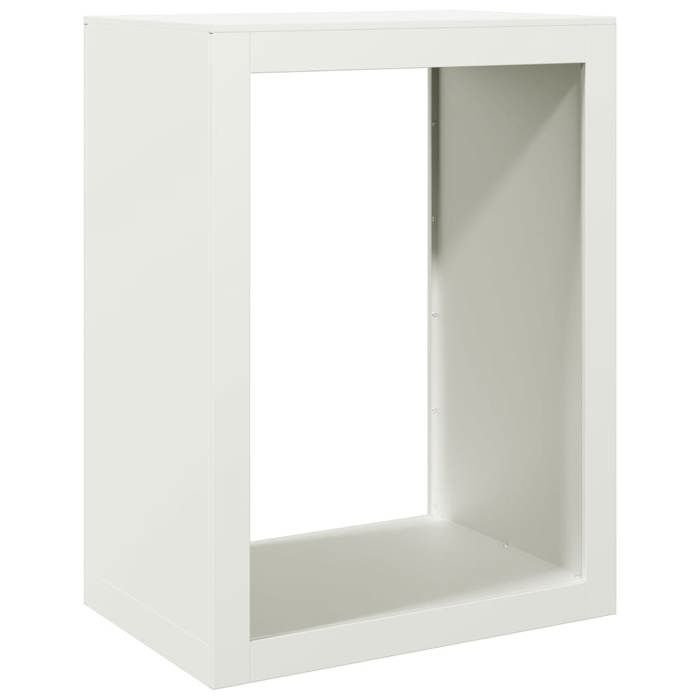 VidaXL Firewood Rack White 60x40x80 Cm Steel, Log Store, Fireplace Log Holder, Log Stand, 850997