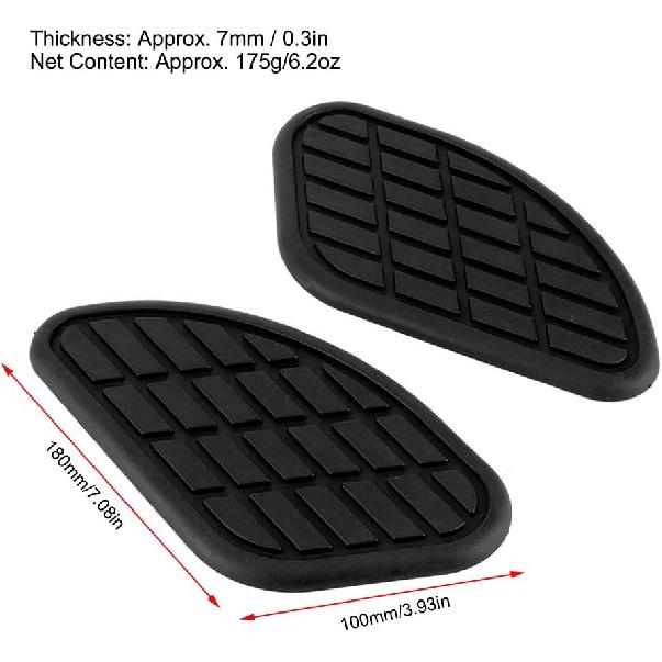 Motorcycle Fuel Tank Knee Pad, Vintage Tank Side Panels Protector Stickers Universal Gas Petrol Tank Knee Pads(Black) (Black)