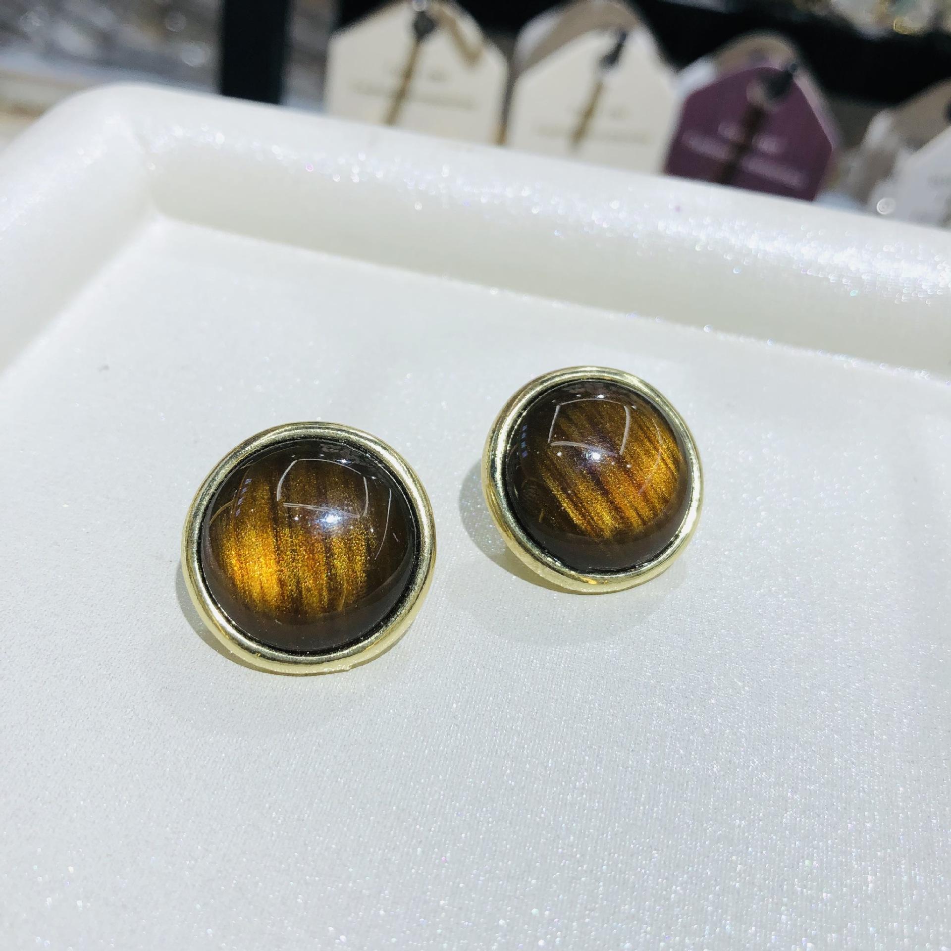 Опаловые круглые серьги-гвоздики для женщин, маленькие, акриловые, прозрачные, геометрические, мини-серьги, корейские, новые, аксессуары для ушей для девочек