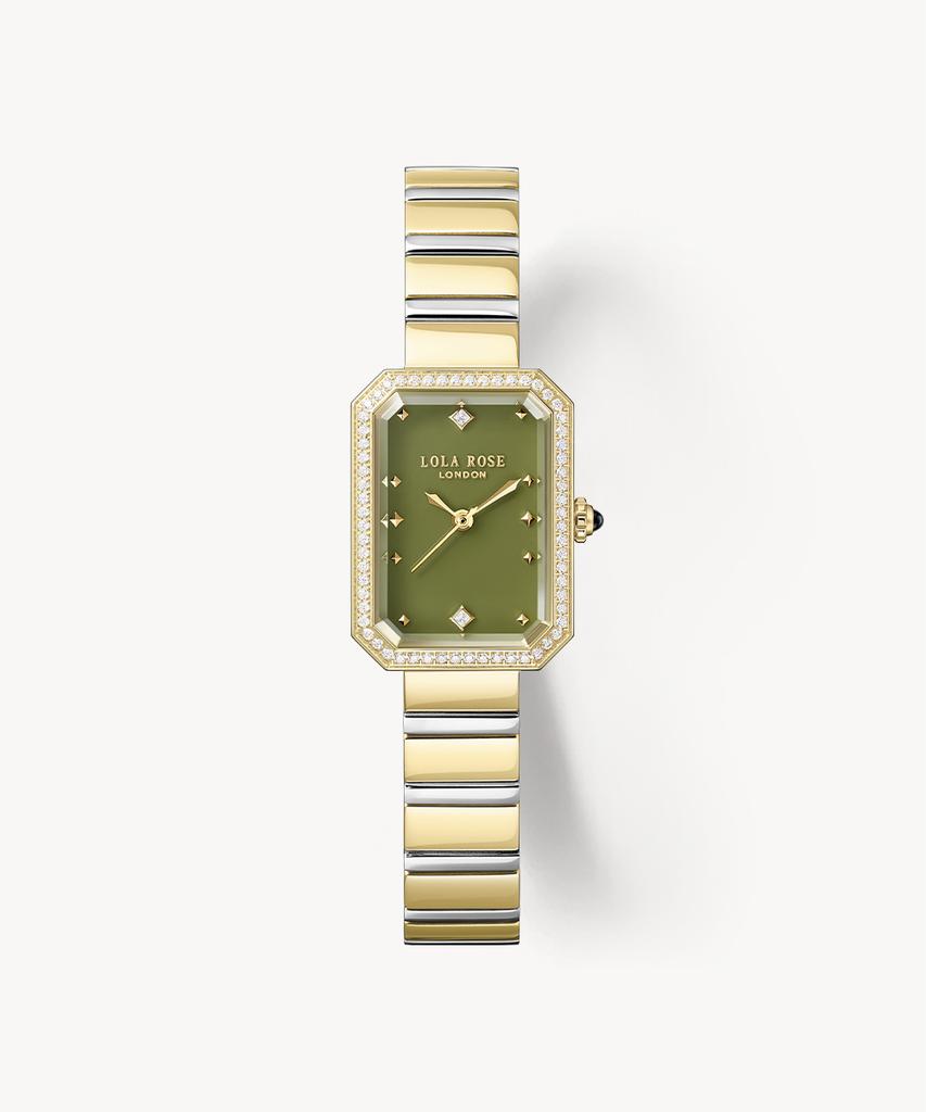 Lollalojeu Ms. Lola Green Onyx Zirconia Wife Gift Watch Set