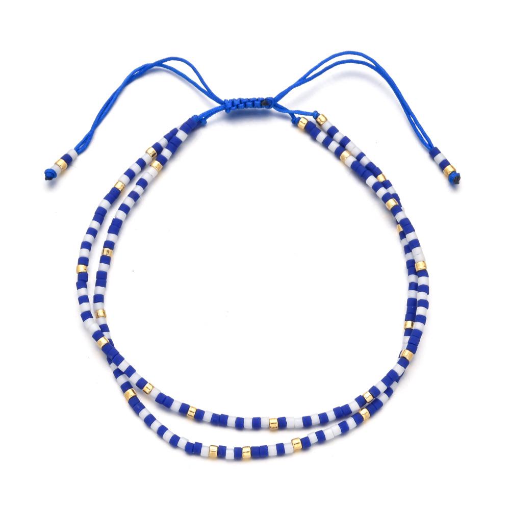 

Богемный стиль красочный браслет из бисера ручной работы - Сложный дизайн с тонким плетеным шнурком.