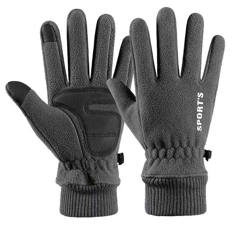 

Winter Ski Gloves Men Cycling Bike Gloves Thermal Polar Fleece Gloves Cold Wind Waterproof TouchScreen Warm Skiing Mitten серый