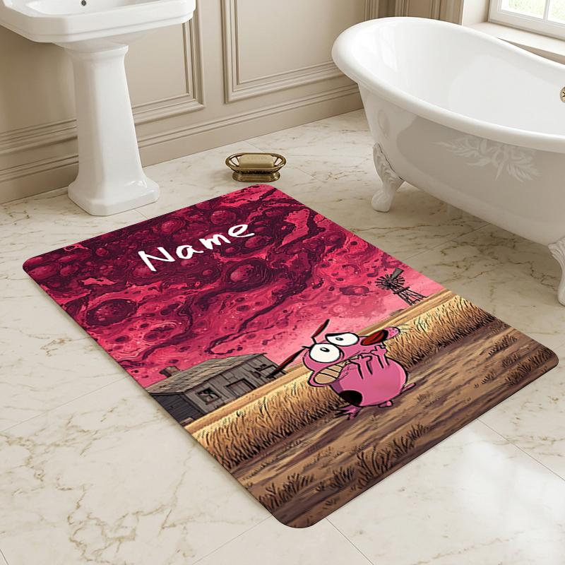 Custom Name Pink Piggy Living Room Non-Slip Area Rug Soft Carpet for Bedroom Kids Playroom Sofa Office Home Decor Doormat