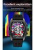 Men's Barrel Shape Quartz Watch Luminous Hands Retro Punk Sport Style