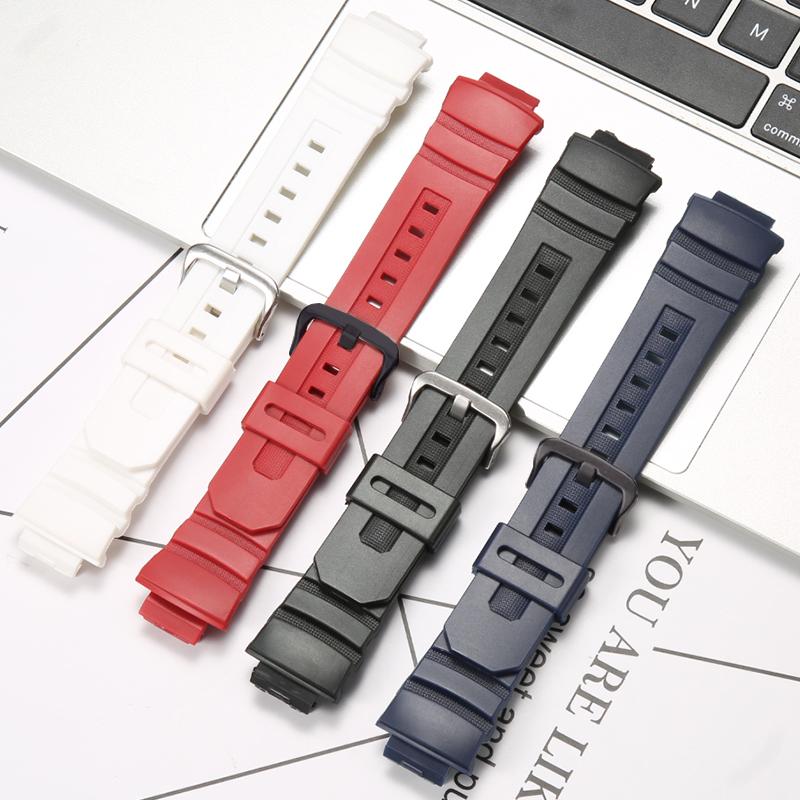 Příslušenství k hodinkám Pro Casio AW-591 AW-590 AWG-M100 AWG101 Řemínek 16mm Pánský Pryskyřičný Řemínek na hodinky Sportovní Voděodolný Náramek