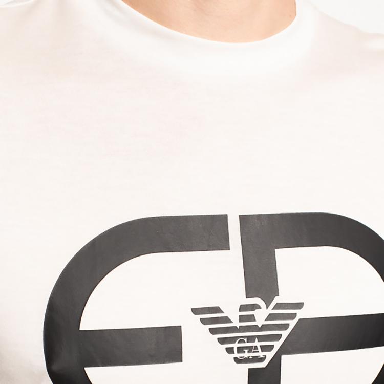 Emporio Armani Solid Color Logo Print Short Sleeve T-Shirt Men tops Off-White 6K1T74-1JUVZ-0101