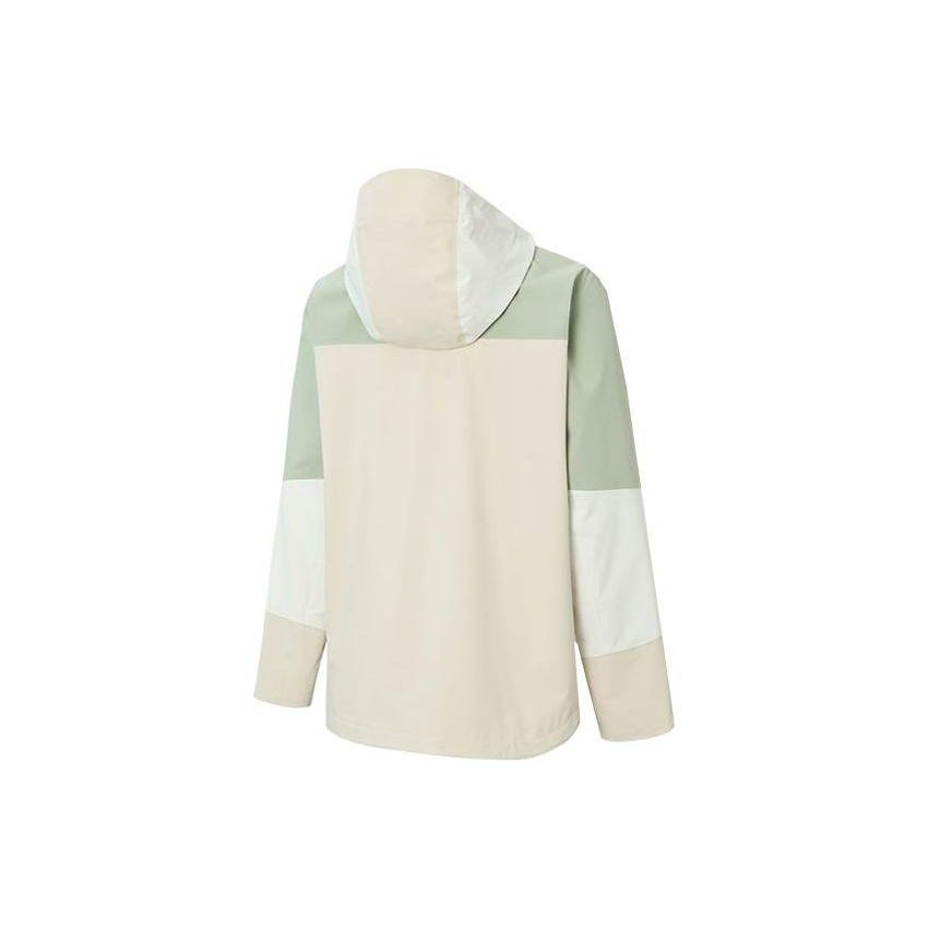 Anta Color Block Zipper Hooded Water Shell Three-In-One Fleece Jacket Women Jackets Green 962347607-3