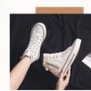 2025 Spring Summer New Strappy Flat Mid-Top Canvas Shoes Side Zipper Women's Sneakers Casual Shoes Student Cloth Shoes