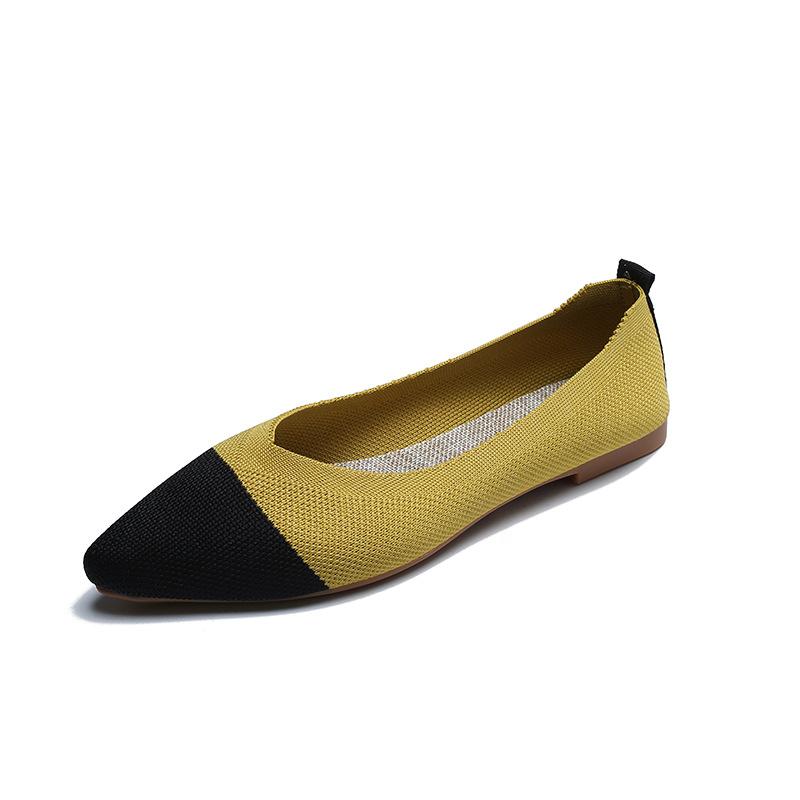 Spring Summer Women Flat Shoes Pointed Toe Knitted Loafers Comfort Slip On Women's Ballet Flats Soft Soles Casual Shoes WSH4232