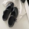 Soft Leather French Minimalist Round Head Shallow Mouth Mary Jane Women's Shoes One-word Buckle Strap Flat Ballet Shoes Commuter Shoes