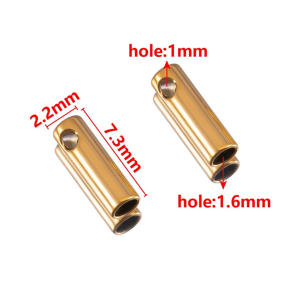 20pcs Stainless Steel Column End Tip Cap Crimp Clasps For DIY End Bead Caps Connector Necklace Leather Cord Jewelry Accessories
