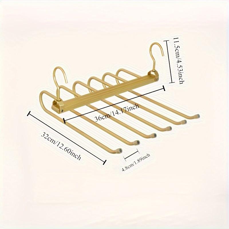 

Вращающаяся вешалка для брюк 6-в-1, экономящая место и не скользящая. Идеально для дома/отеля/путешествий! Прочный и простой в использовании. золотой