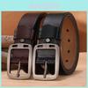 Classic Leather Belt For Men With Alloy Buckle And Square Design For Business And Casual Wear