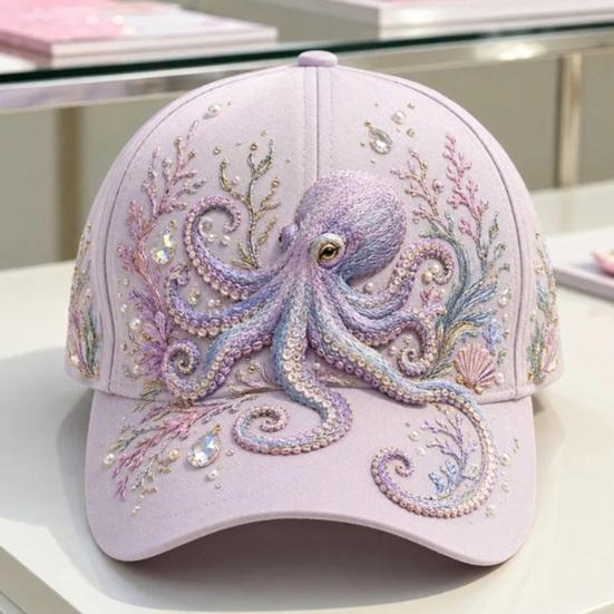 Turtle Whale Jellyfish Pattern Cap Ocean Creatures Baseball Cap, Adjustable Sun Hat with Sea Back Buckle Animal Patterns, Trucker for Men And
