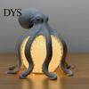 Dimmable Bedside Nightlight 3D Printed Octopus Night Light, Creative Table Lamp with Remote Control, 7 Color RGB Gradient Sleep LED for Kids Bedroom &