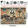 1pc Retro Route 66 Motorcycle Polyester Background Fabric - Retro American design, suitable for party decoration