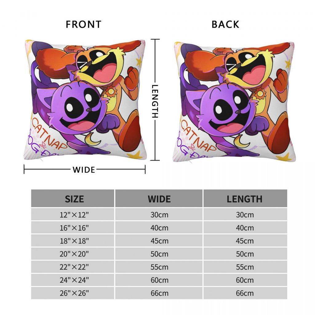 Cartoon Catnap Dogday Kissenbezug Polyester Kissenbezug Geschenk Lächelnde Katzen Kissenbezug Hülle Zuhause Reißverschluss 45*45cm