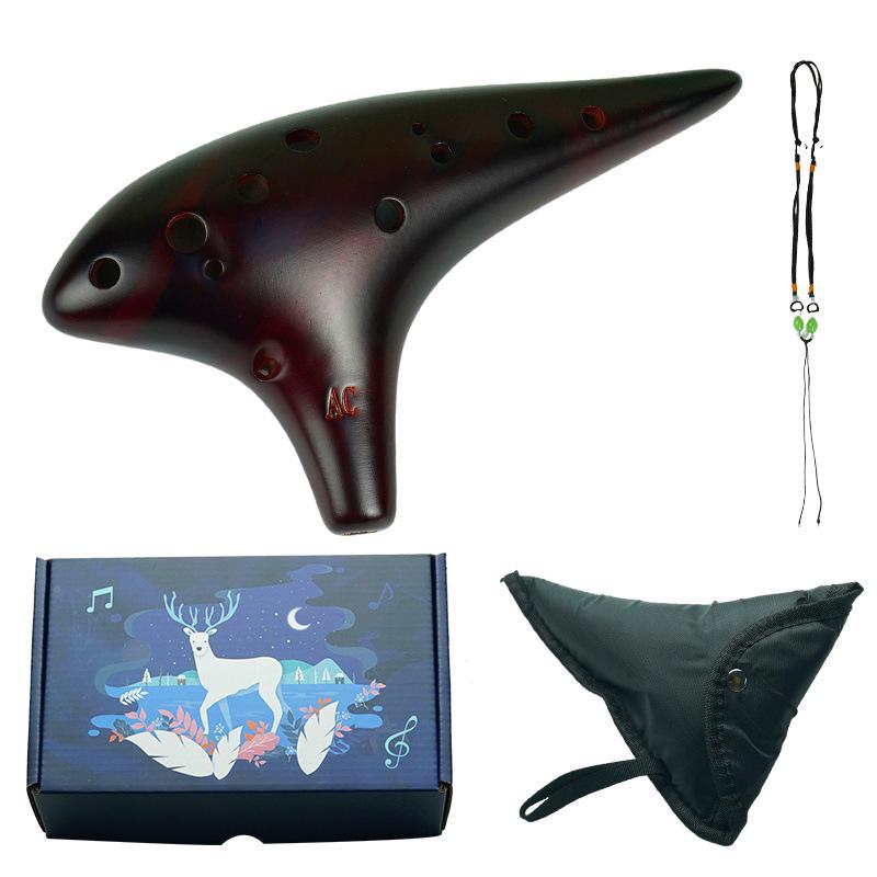 Alto C Key 12-Hole Smoked Ocarina for Professionals and Beginners