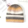 Gradually change mohair knitted hat men's and women's new rainbow wool blended warm winter knitted hat cold hat