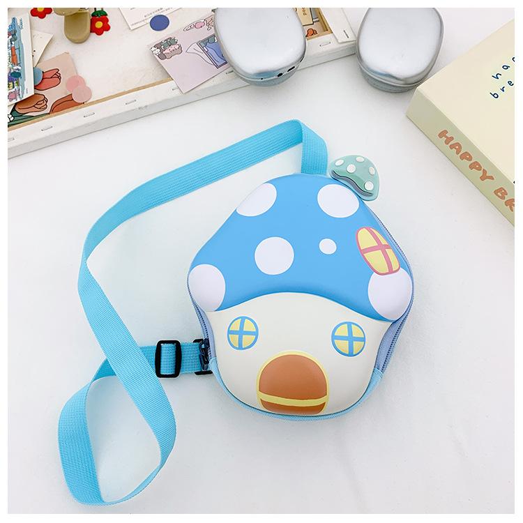 

Школьный рюкзак милый маленький гриб нагрудная сумка повседневная сумка для мелочи мультяшный жесткий каркас на плечо кроссбоди рюкзак синий