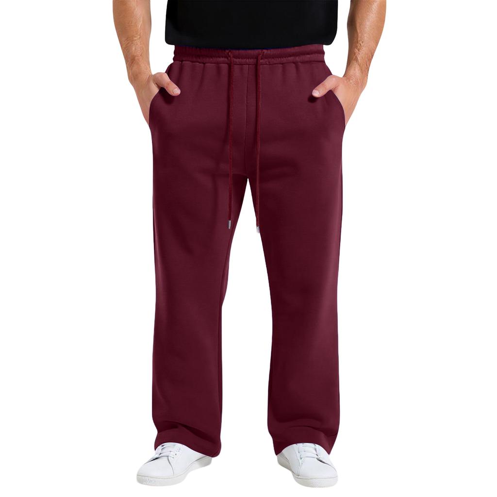 Mens Wide Leg Sweatpants Loose Drawstring Waist Casual Jogger Pants Soft Comfy Relaxed Fit Trousers for Everyday Wear