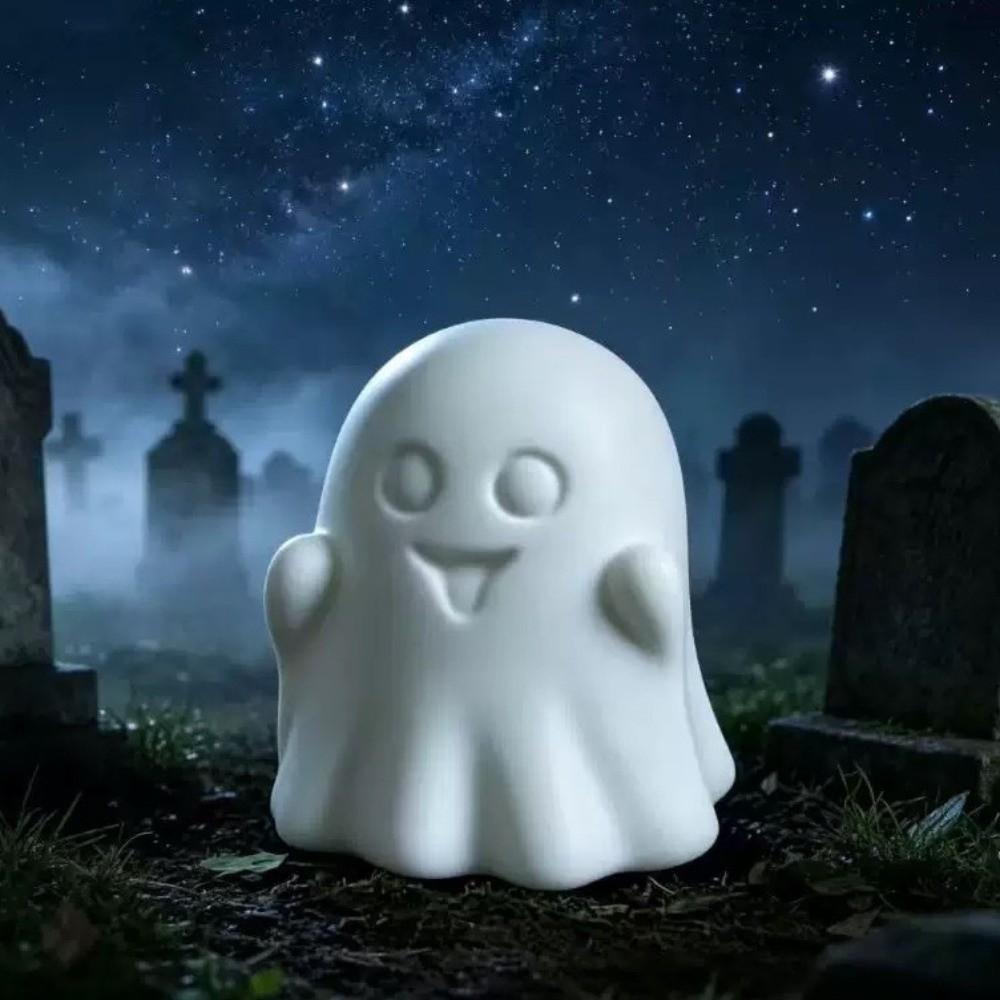 Statues Crafts Halloween Ghost Statues Miniature Models Home Decoration 3D Printing Ghost Ornament Ghost Cat PLA Plastic